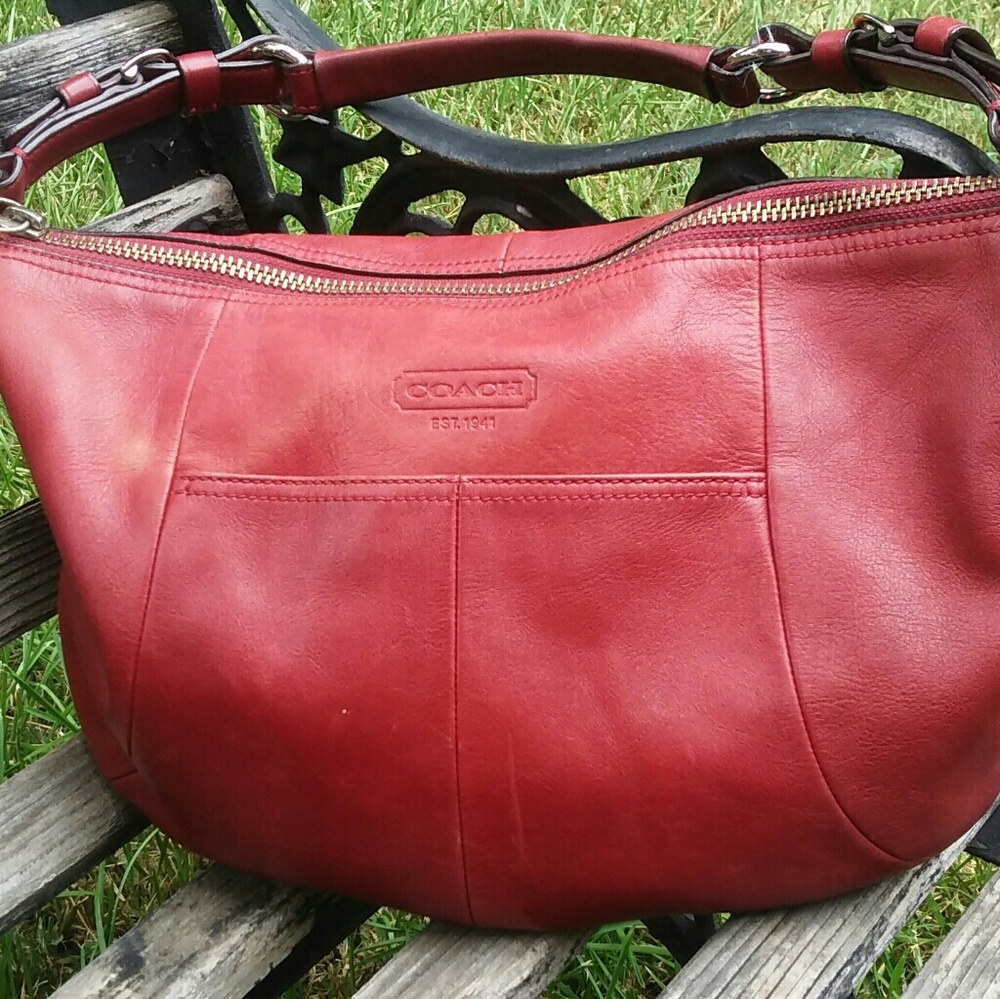 Authentic Red Coach Purse